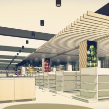 市卖场超级市场supermarket室内装修设计方案草图